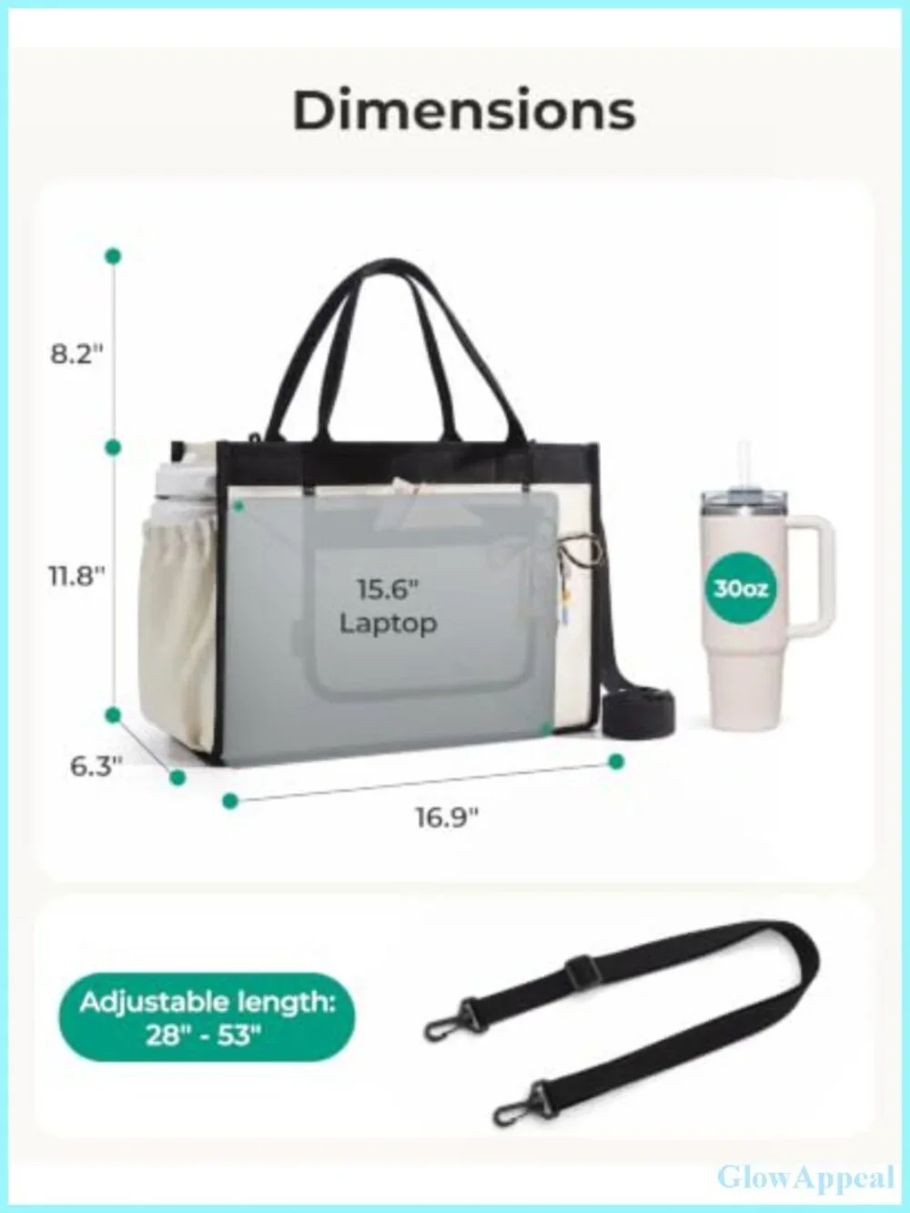 DIY Tote Bag for Women, 20.6L/24L Shoulder Handbag, Customizable Letter Beads,
